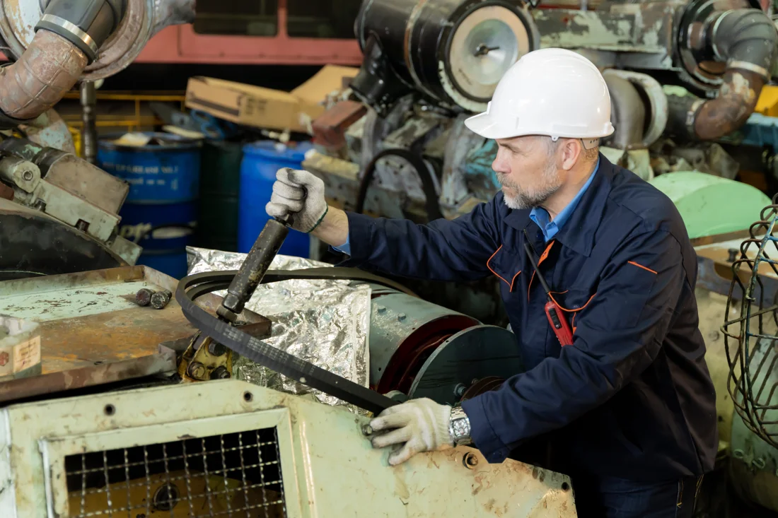 a business man working using industrial solutions to get things done
